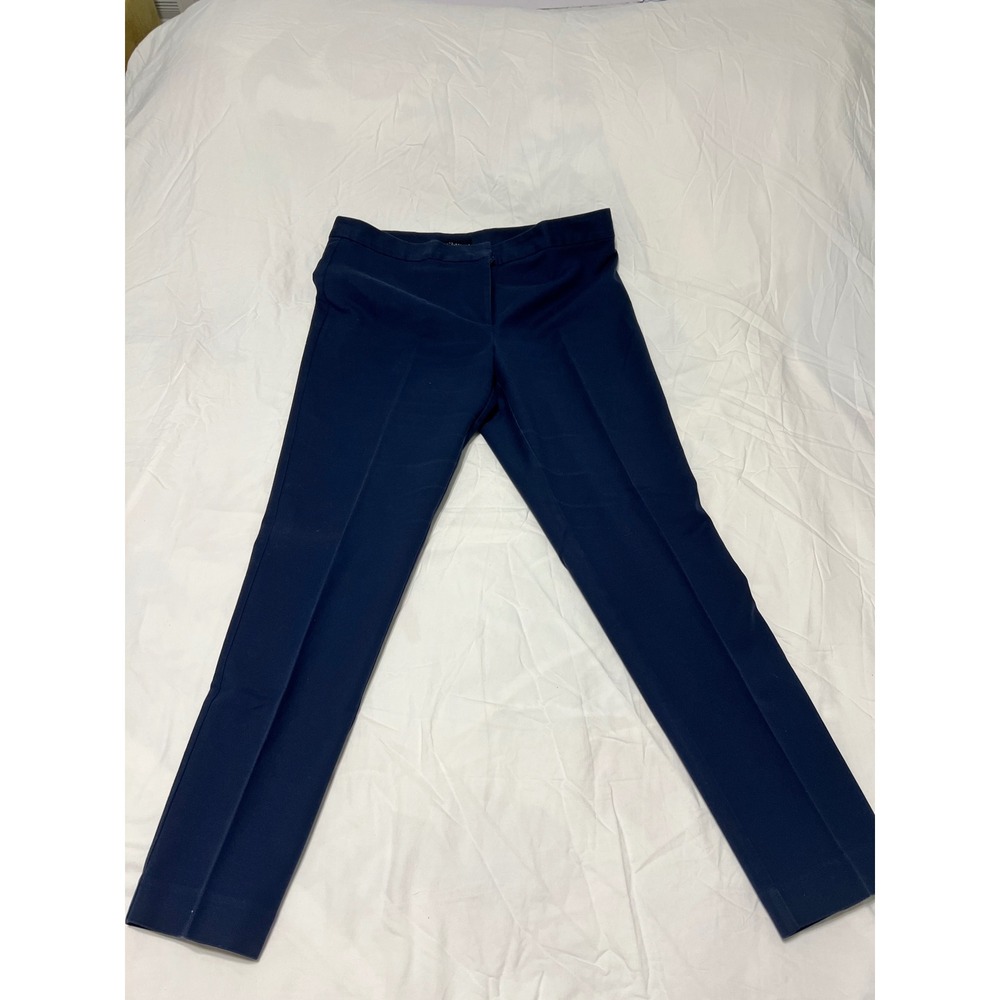 Simply Styled by Sears Womens Navy Blue Straight Leg Stretch Dress Pants Size 12
